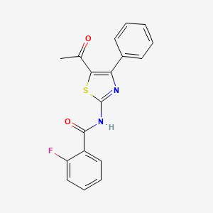 molecular formula C18H13FN2O2S B2656959 N-(5-乙酰基-4-苯基-1,3-噻唑-2-基)-2-氟苯甲酰胺 CAS No. 328539-70-4
