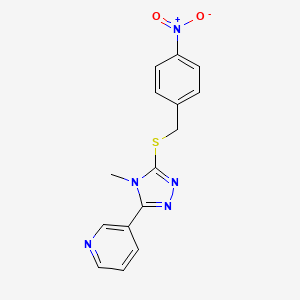 3-(4-methyl-5-((4-nitrobenzyl)thio)-4H-1,2,4-triazol-3-yl)pyridine