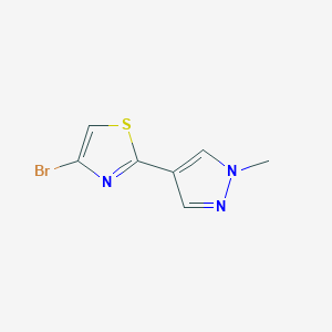 molecular formula C7H6BrN3S B2656971 4-bromo-2-(1-methyl-1H-pyrazol-4-yl)-1,3-thiazole CAS No. 1501714-66-4