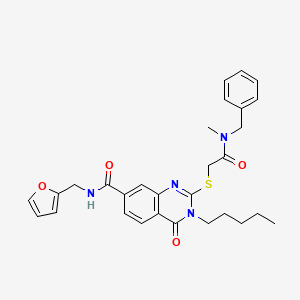 2-[2-[benzyl(methyl)amino]-2-oxoethyl]sulfanyl-N-(furan-2-ylmethyl)-4-oxo-3-pentylquinazoline-7-carboxamide