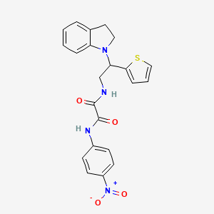 N1-(2-(indolin-1-yl)-2-(thiophen-2-yl)ethyl)-N2-(4-nitrophenyl)oxalamide