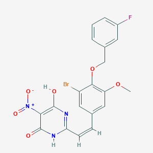 molecular formula C20H15BrFN3O6 B265698 2-(2-{3-bromo-4-[(3-fluorobenzyl)oxy]-5-methoxyphenyl}vinyl)-6-hydroxy-5-nitro-4(3H)-pyrimidinone 