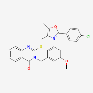 2-(((2-(4-chlorophenyl)-5-methyloxazol-4-yl)methyl)thio)-3-(3-methoxybenzyl)quinazolin-4(3H)-one