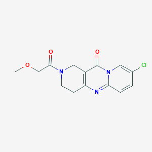 molecular formula C14H14ClN3O3 B2656987 8-chloro-2-(2-methoxyacetyl)-3,4-dihydro-1H-dipyrido[1,2-a:4',3'-d]pyrimidin-11(2H)-one CAS No. 2034266-99-2