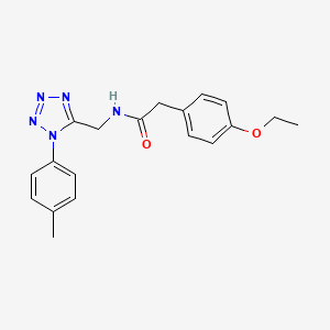 molecular formula C19H21N5O2 B2656988 2-(4-ethoxyphenyl)-N-((1-(p-tolyl)-1H-tetrazol-5-yl)methyl)acetamide CAS No. 920460-82-8