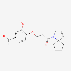 molecular formula C19H23NO4 B2656992 4-(3-{1-Azaspiro[4.4]non-3-en-1-yl}-3-oxopropoxy)-3-methoxybenzaldehyde CAS No. 2094604-17-6