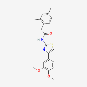 molecular formula C21H22N2O3S B2656994 N-(4-(3,4-二甲氧基苯基)噻唑-2-基)-2-(2,4-二甲基苯基)乙酰胺 CAS No. 922675-58-9