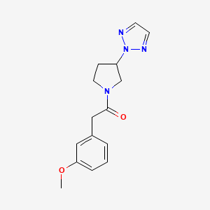 molecular formula C15H18N4O2 B2657003 1-(3-(2H-1,2,3-triazol-2-yl)pyrrolidin-1-yl)-2-(3-methoxyphenyl)ethanone CAS No. 2034346-29-5
