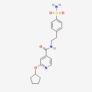 molecular formula C19H23N3O4S B2657016 2-(cyclopentyloxy)-N-(4-sulfamoylphenethyl)isonicotinamide CAS No. 2034298-39-8
