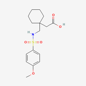 [1-({[(4-Methoxyphenyl)sulfonyl]amino}methyl)cyclohexyl]acetic acid
