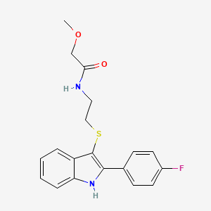 N-(2-((2-(4-fluorophenyl)-1H-indol-3-yl)thio)ethyl)-2-methoxyacetamide