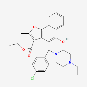 molecular formula C29H31ClN2O4 B2657024 Ethyl 4-[(4-chlorophenyl)(4-ethylpiperazin-1-yl)methyl]-5-hydroxy-2-methylnaphtho[1,2-b]furan-3-carboxylate CAS No. 514185-44-5