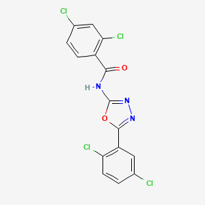 molecular formula C15H7Cl4N3O2 B2657027 2,4-dichloro-N-[5-(2,5-dichlorophenyl)-1,3,4-oxadiazol-2-yl]benzamide CAS No. 891133-03-2