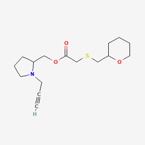 [1-(Prop-2-yn-1-yl)pyrrolidin-2-yl]methyl 2-{[(oxan-2-yl)methyl]sulfanyl}acetate