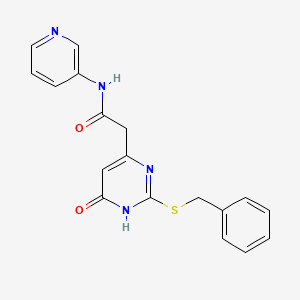 2-(2-(benzylthio)-6-oxo-1,6-dihydropyrimidin-4-yl)-N-(pyridin-3-yl)acetamide