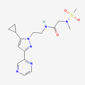 N-(2-(5-cyclopropyl-3-(pyrazin-2-yl)-1H-pyrazol-1-yl)ethyl)-2-(N-methylmethylsulfonamido)acetamide