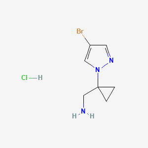 molecular formula C7H11BrClN3 B2657063 [1-(4-Bromo-1H-pyrazol-1-yl)cyclopropyl]methanamine hydrochloride CAS No. 2126178-04-7