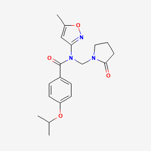 4-isopropoxy-N-(5-methylisoxazol-3-yl)-N-((2-oxopyrrolidin-1-yl)methyl)benzamide