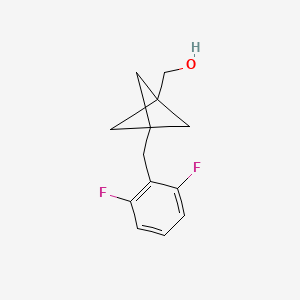 molecular formula C13H14F2O B2657069 [3-[(2,6-Difluorophenyl)methyl]-1-bicyclo[1.1.1]pentanyl]methanol CAS No. 2287285-58-7