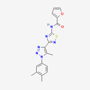 N-(3-(1-(3,4-dimethylphenyl)-5-methyl-1H-1,2,3-triazol-4-yl)-1,2,4-thiadiazol-5-yl)furan-2-carboxamide