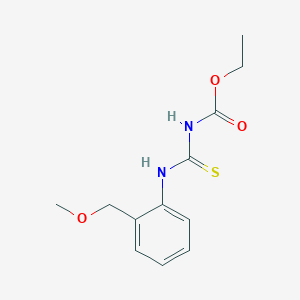 molecular formula C12H16N2O3S B2657081 ethyl N-{[2-(methoxymethyl)phenyl]carbamothioyl}carbamate CAS No. 1803610-72-1
