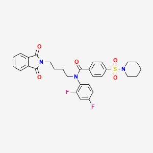 N-(2,4-difluorophenyl)-N-[4-(1,3-dioxoisoindol-2-yl)butyl]-4-piperidin-1-ylsulfonylbenzamide