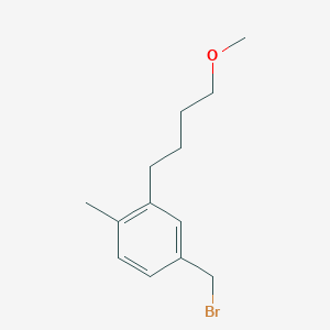 molecular formula C13H19BrO B2657083 4-(溴甲基)-2-(4-甲氧基丁基)-1-甲苯 CAS No. 853643-90-0