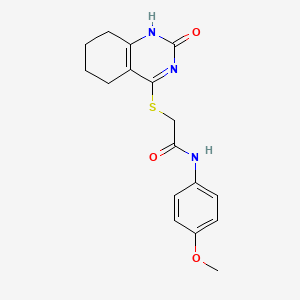 molecular formula C17H19N3O3S B2657089 N-(4-甲氧基苯基)-2-[(2-氧代-5,6,7,8-四氢-1H-喹唑啉-4-基)硫代]乙酰胺 CAS No. 1001519-93-2