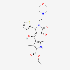 B2657104 ethyl 4-{[4-hydroxy-1-[2-(4-morpholinyl)ethyl]-5-oxo-2-(2-thienyl)-2,5-dihydro-1H-pyrrol-3-yl]carbonyl}-3,5-dimethyl-1H-pyrrole-2-carboxylate CAS No. 623137-26-8