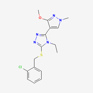 3-((2-chlorobenzyl)thio)-4-ethyl-5-(3-methoxy-1-methyl-1H-pyrazol-4-yl)-4H-1,2,4-triazole