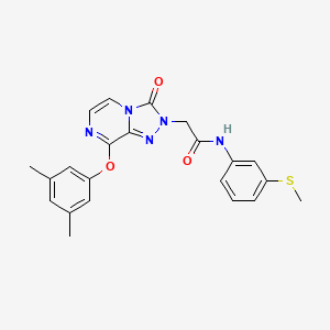 molecular formula C22H21N5O3S B2657108 2-[8-(3,5-二甲基苯氧基)-3-氧代[1,2,4]三唑并[4,3-a]哒嗪-2(3H)-基]-N-[3-(甲硫基)苯基]乙酰胺 CAS No. 1251621-89-2