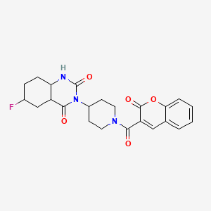6-fluoro-3-[1-(2-oxo-2H-chromene-3-carbonyl)piperidin-4-yl]-1,2,3,4-tetrahydroquinazoline-2,4-dione