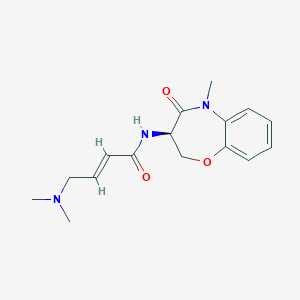 molecular formula C16H21N3O3 B2657122 (E)-4-(Dimethylamino)-N-[(3R)-5-methyl-4-oxo-2,3-dihydro-1,5-benzoxazepin-3-yl]but-2-enamide CAS No. 2411177-72-3