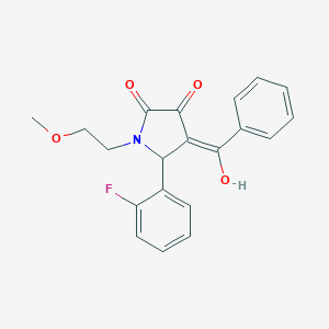 molecular formula C20H18FNO4 B265715 (4E)-5-(2-fluorophenyl)-4-[hydroxy(phenyl)methylidene]-1-(2-methoxyethyl)pyrrolidine-2,3-dione 