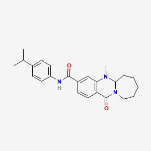 molecular formula C24H29N3O2 B2657155 N-(4-异丙苯基)-5-甲基-12-氧代-5,5a,6,7,8,9,10,12-八氢氮杂菲并[2,1-b]喹唑啉-3-甲酰胺 CAS No. 2058515-88-9