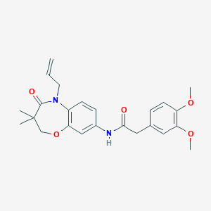 molecular formula C24H28N2O5 B2657157 N-(5-allyl-3,3-dimethyl-4-oxo-2,3,4,5-tetrahydrobenzo[b][1,4]oxazepin-8-yl)-2-(3,4-dimethoxyphenyl)acetamide CAS No. 921794-61-8
