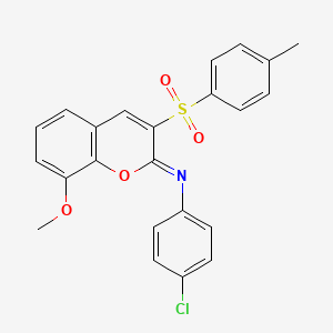 N-(4-chlorophenyl)-8-methoxy-3-(4-methylphenyl)sulfonylchromen-2-imine