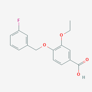 molecular formula C16H15FO4 B2657160 3-Ethoxy-4-[(3-fluorobenzyl)oxy]benzoic acid CAS No. 915918-44-4