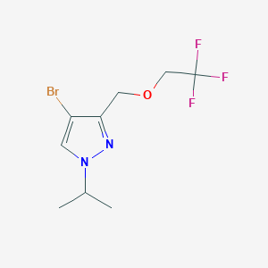 molecular formula C9H12BrF3N2O B2657163 4-bromo-1-isopropyl-3-[(2,2,2-trifluoroethoxy)methyl]-1H-pyrazole CAS No. 1856034-20-2
