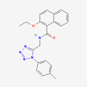 molecular formula C22H21N5O2 B2657165 2-ethoxy-N-((1-(p-tolyl)-1H-tetrazol-5-yl)methyl)-1-naphthamide CAS No. 921054-41-3