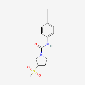 molecular formula C16H24N2O3S B2657169 N-(4-(叔丁基)苯基)-3-(甲磺酰基)吡咯烷-1-甲酰胺 CAS No. 1706402-70-1