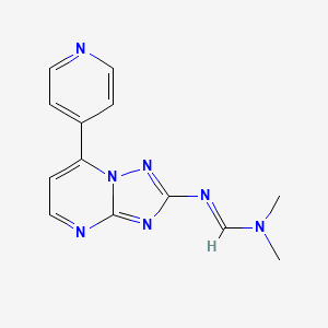 molecular formula C13H13N7 B2657173 N,N-dimethyl-N'-(7-pyridin-4-yl-[1,2,4]triazolo[1,5-a]pyrimidin-2-yl)methanimidamide CAS No. 303145-76-8