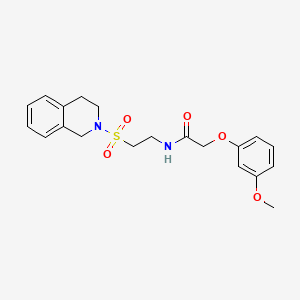molecular formula C20H24N2O5S B2657180 N-(2-((3,4-二氢异喹啉-2(1H)-基)磺酰基)乙基)-2-(3-甲氧基苯氧基)乙酰胺 CAS No. 921897-89-4