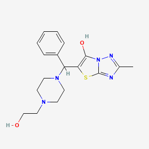 molecular formula C18H23N5O2S B2657184 5-((4-(2-Hydroxyethyl)piperazin-1-yl)(phenyl)methyl)-2-methylthiazolo[3,2-b][1,2,4]triazol-6-ol CAS No. 851809-05-7