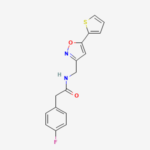 2-(4-fluorophenyl)-N-((5-(thiophen-2-yl)isoxazol-3-yl)methyl)acetamide