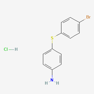 molecular formula C12H11BrClNS B2657193 4-[(4-Bromophenyl)thio]aniline hydrochloride CAS No. 156813-62-6; 37750-33-7