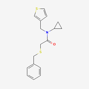 2-(benzylthio)-N-cyclopropyl-N-(thiophen-3-ylmethyl)acetamide