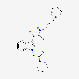 2-oxo-2-[1-(2-oxo-2-piperidin-1-ylethyl)indol-3-yl]-N-(3-phenylpropyl)acetamide