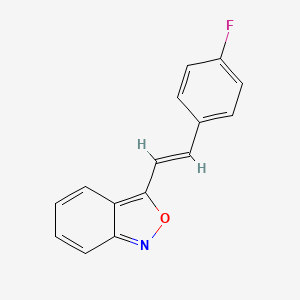 molecular formula C15H10FNO B2657211 3-[(E)-2-(4-fluorophenyl)ethenyl]-2,1-benzoxazole CAS No. 338779-78-5