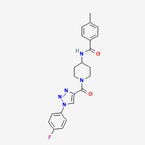 N-(1-(1-(4-fluorophenyl)-1H-1,2,3-triazole-4-carbonyl)piperidin-4-yl)-4-methylbenzamide
